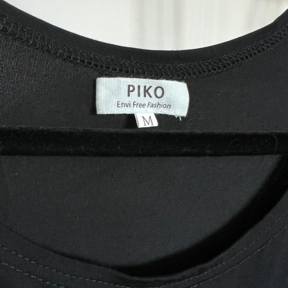 Piko Black Short Sleeve Swing Dress - Picture 3 of 5